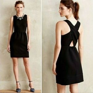 Anthropologie| Maeve Rakin Criss Cross Black Dress